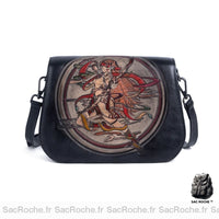 Sac Besace Femme Unique - modèle Noir / 24.5 x 7 x 18 cm / Cuir - Sac Roche ™