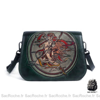 Sac Besace Femme Unique - modèle Vert / 24.5 x 7 x 18 cm / Cuir - Sac Roche ™