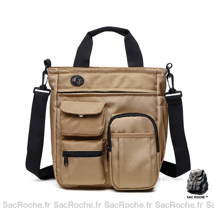 Sac Besace Femme Voyage Multipoches Khaki 02