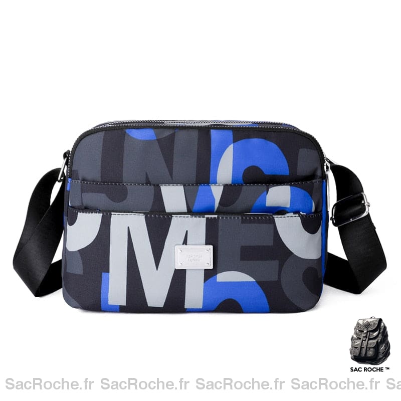 Sac Besace Femme Zip Bleu