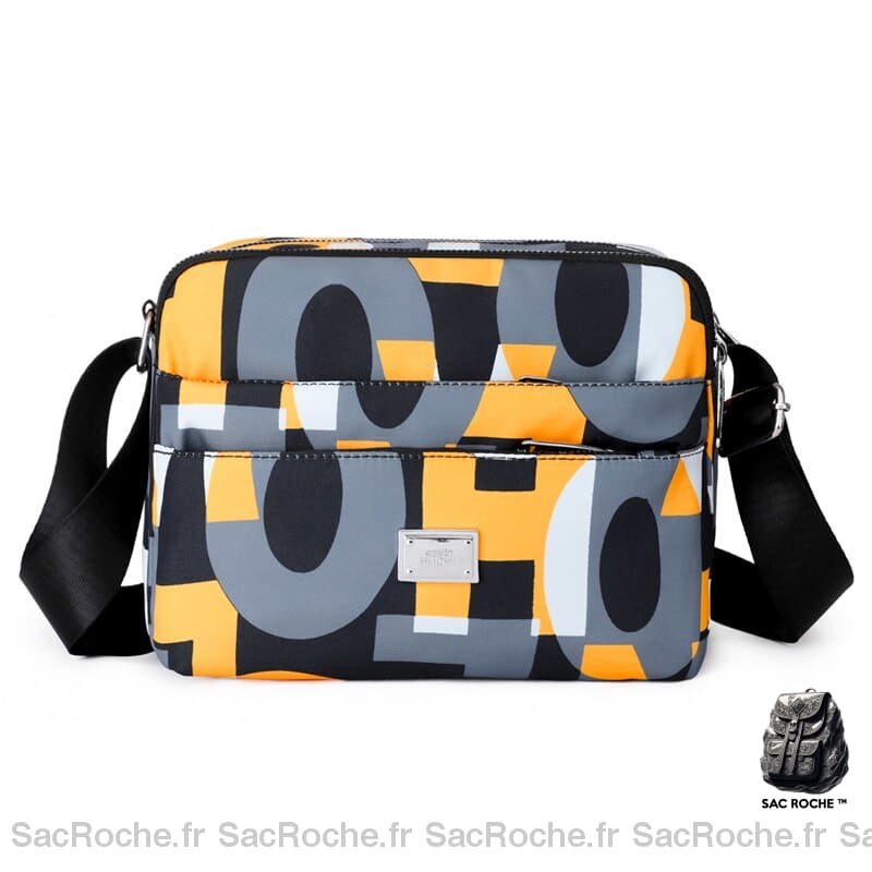 Sac Besace Femme Zip Jaune