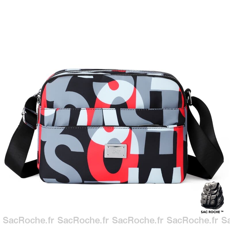 Sac Besace Femme Zip Rouge