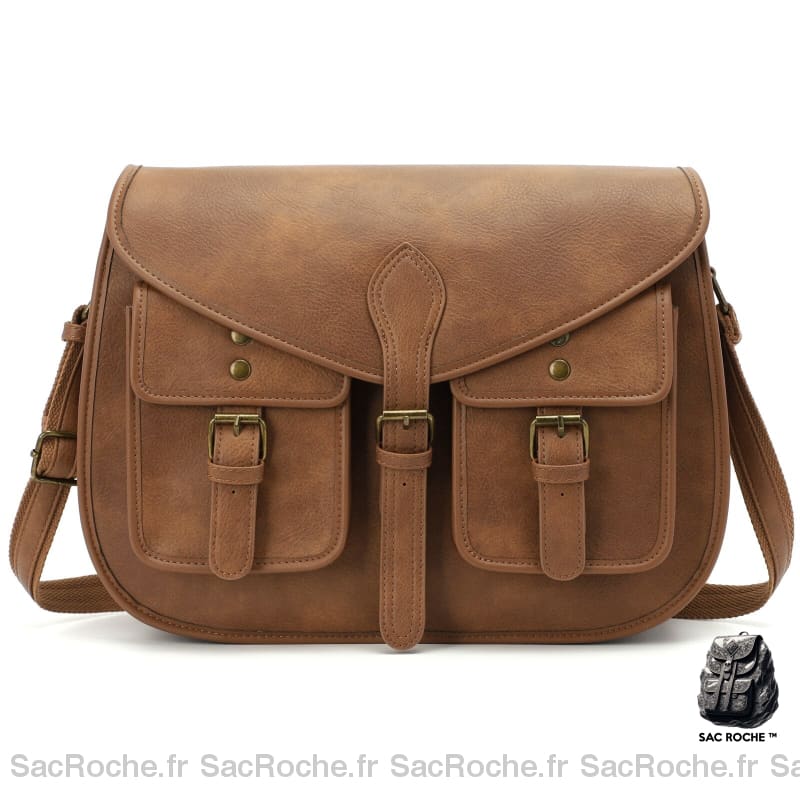 Sac Besace Femmes Cuir Camel Femme