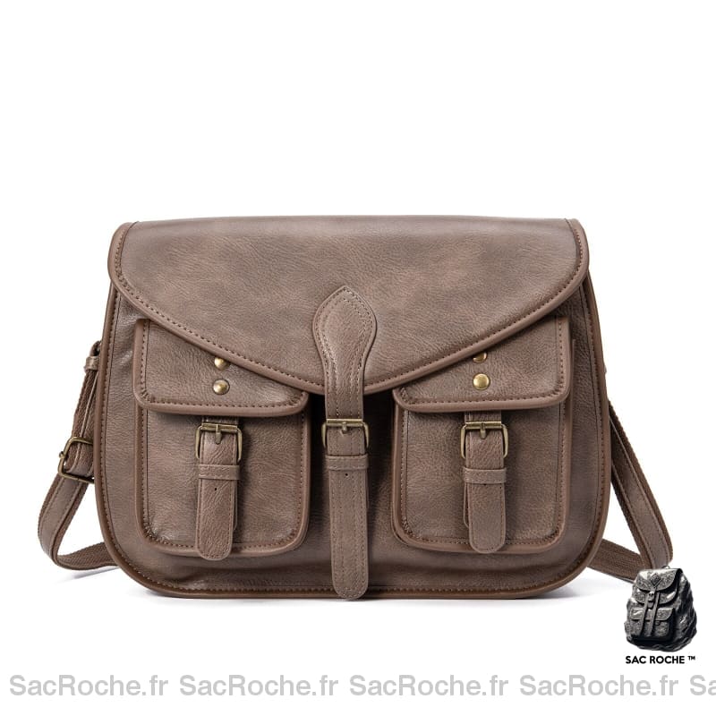 Sac Besace Femmes Cuir Kaki Femme