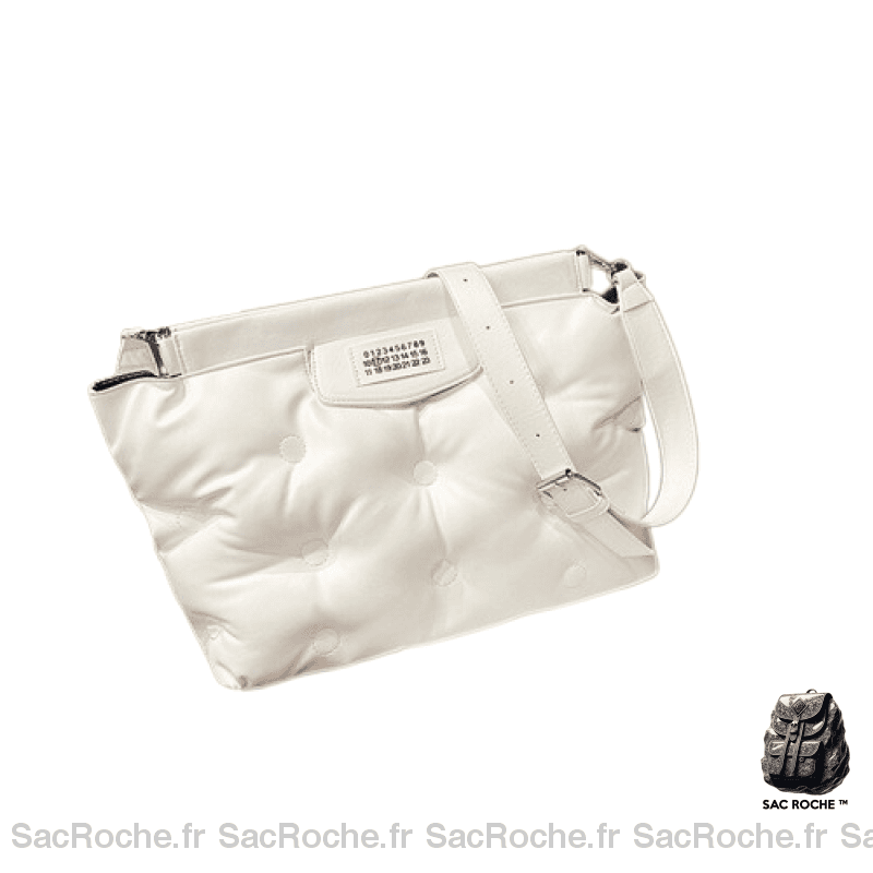 Sac Besace Matelassé Femme Blanc