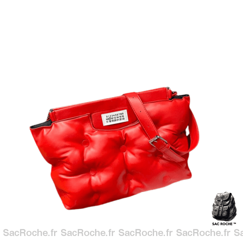 Sac Besace Matelassé Femme Rouge