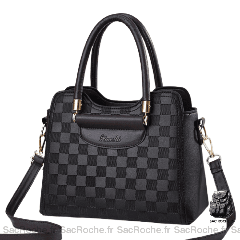 Sac Besace Noir Femme Elegant Carreaux / 27Cmx21X13Cm