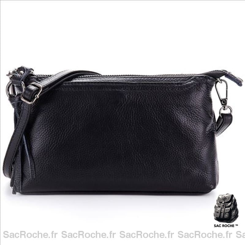 Sac Besace Noir Femme Grand / 25X15X4.5Cm