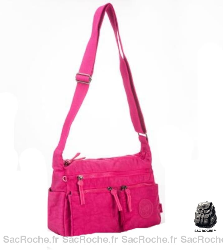 Sac Besace Nylon Femme Voyage Fuschia / 26.5 X 10 22Cm