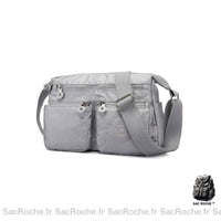 Sac Besace Nylon Femme Voyage - modèle Gris / 26.5 x 10 x 22cm - Sac Roche ™