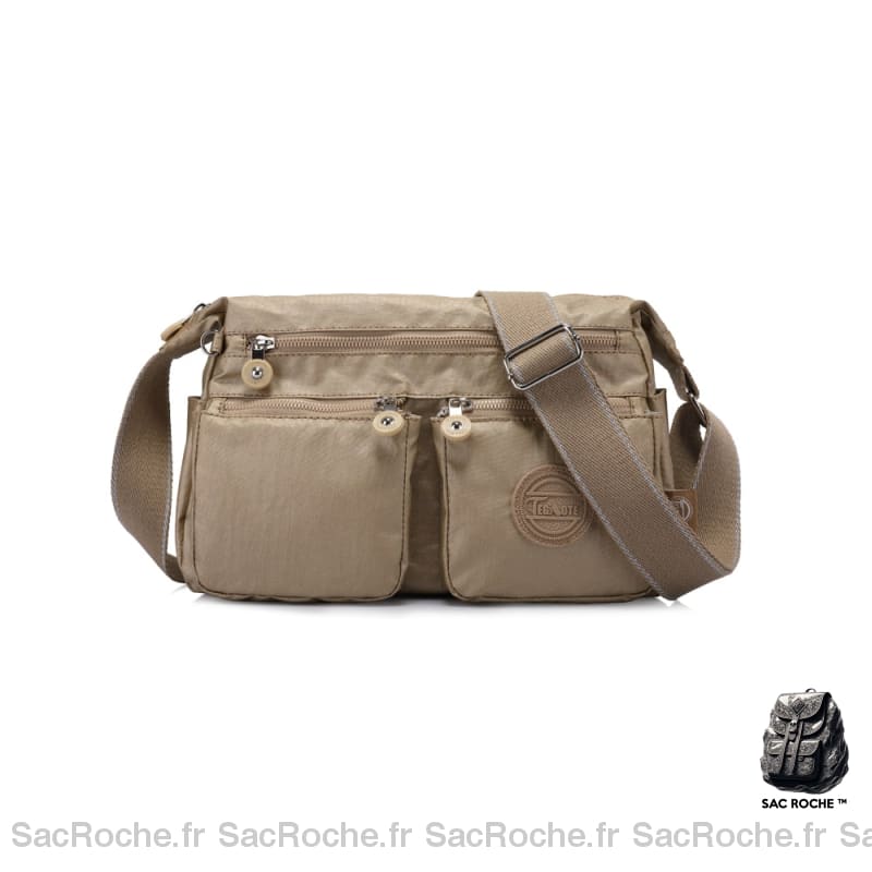 Sac Besace Nylon Femme Voyage Kaki / 26.5 X 10 22Cm