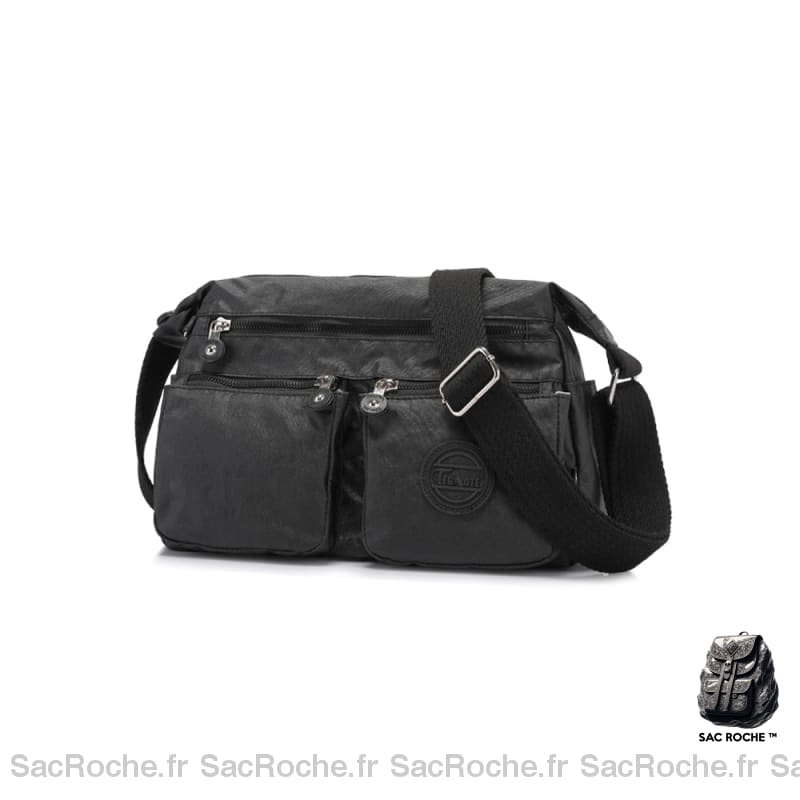 Sac Besace Nylon Femme Voyage Noir / 26.5 X 10 22Cm