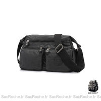 Sac Besace Nylon Femme Voyage - modèle Noir / 26.5 x 10 x 22cm - Sac Roche ™