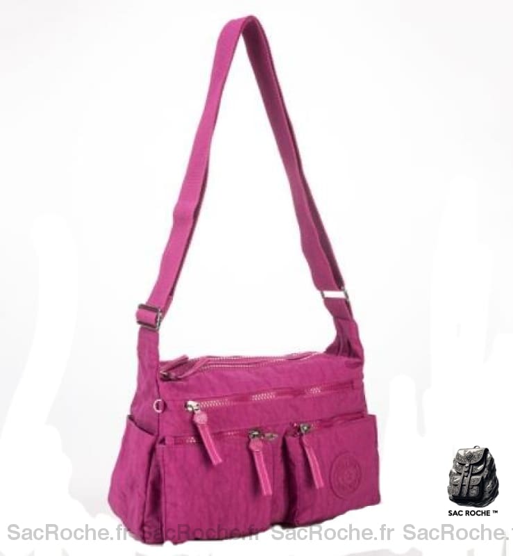 Sac Besace Nylon Femme Voyage Violet / 26.5 X 10 22Cm