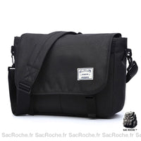 Sac Besace Ordinateur Femme Nylon Noir / 25X33X12 Cm