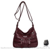 Sac Besace Poches Femme Bordeaux