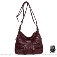 Sac Besace Poches Femme - modèle Bordeaux - Sac Roche ™