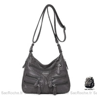 Sac Besace Poches Femme - modèle Gris - Sac Roche ™