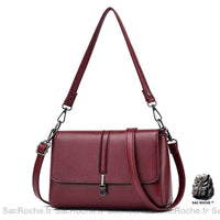 Sac Besace Rouge Femme Tendance Foncé