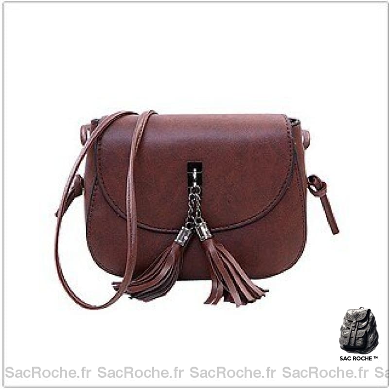 Sac Besace Tendance Femme Marron Foncé