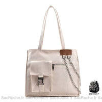 Sac Besace Tissu Femme Pas Cher - modèle Blanc / 33x29x12cm - Sac Roche ™