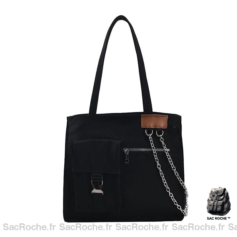 Sac Besace Tissu Femme Pas Cher Noir / 33X29X12Cm