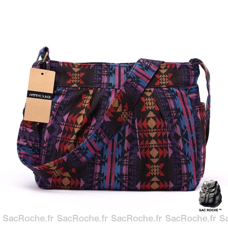 Sac Besace Tissu Femme Violet