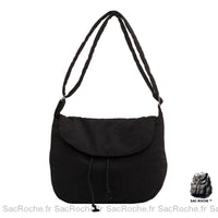Sac Besace Tissus Femme - modèle Noir / 33 × 25 ×11cm - Sac Roche ™