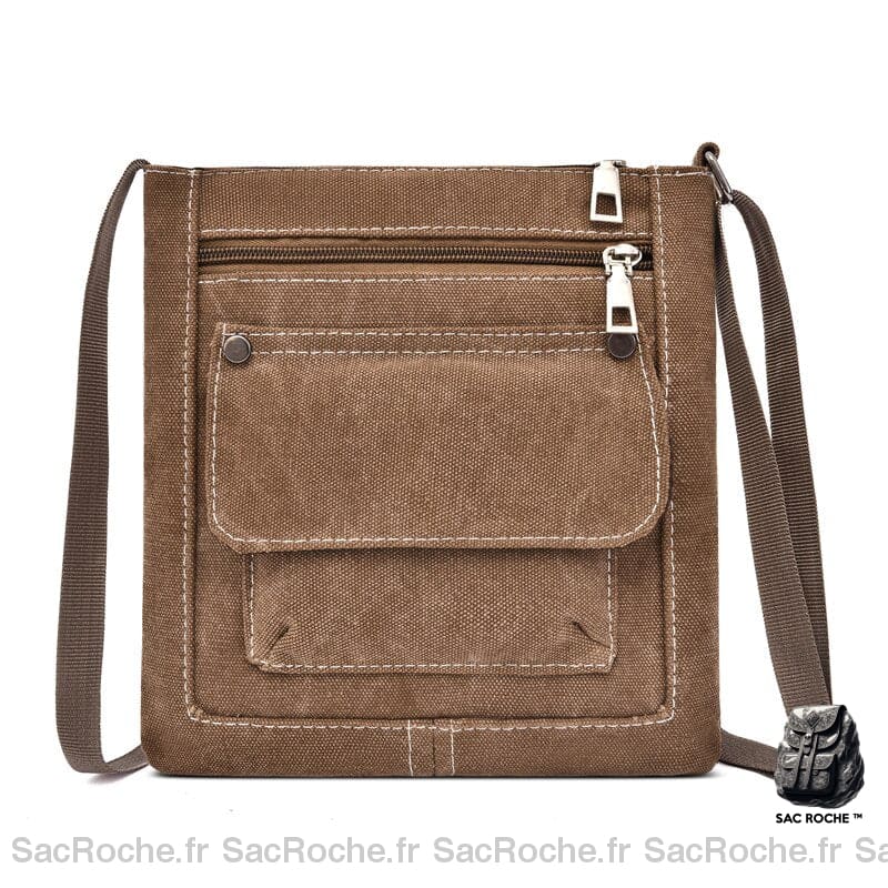 Sac Besace Toile Femme Discount Marron / 21.5Cm X 22Cm