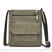 Sac Besace Toile Femme Discount - modèle Vert / 21.5cm x 22cm - Sac Roche ™