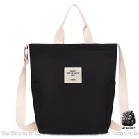 Sac Besace Toile Femme - modèle Noir - Sac Roche ™