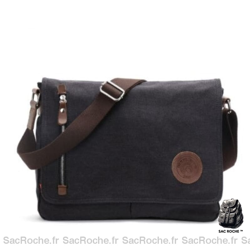 Sac Besace Toile Femme Ordinateur Noir / 37 X 8Cm 29Cm