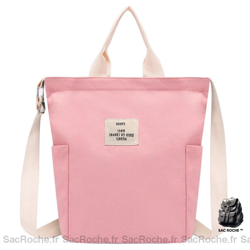 Sac Besace Toile Femme Rose