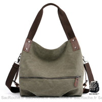 Sac Besace Toile Femme - modèle Vert - Sac Roche ™