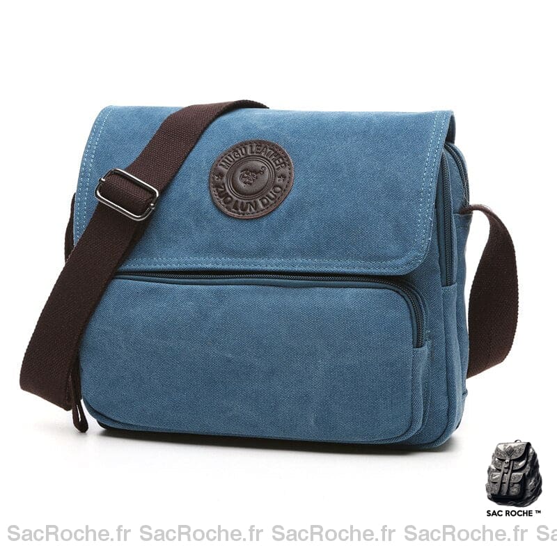 Sac Besace Toile Femme Voyage Bleu Ciel / 28X15X29Cm