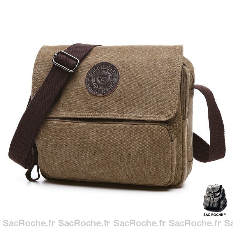 Sac Besace Toile Femme Voyage Kaki / 28X15X29Cm