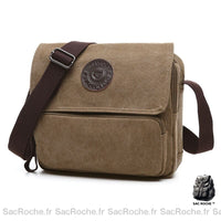 Sac Besace Toile Femme Voyage - modèle Kaki / 28x15x29cm - Sac Roche ™