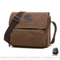 Sac Besace Toile Femme Voyage - modèle Marron / 28x15x29cm - Sac Roche ™