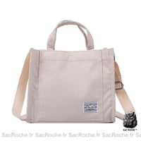 Sac Besace Velours Femme - modèle Blanc / 30 x 25 x 10cm - Sac Roche ™