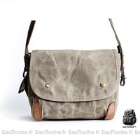 Sac Besace Vintage Femme - modèle Gris / 30 x 22 x10cm - Sac Roche ™