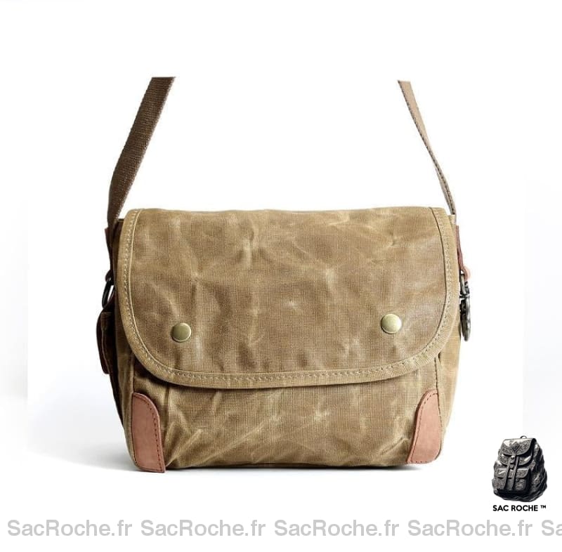 Sac Besace Vintage Femme Kaki / 30 X 22 X10Cm