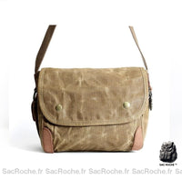 Sac Besace Vintage Femme - modèle Kaki / 30 x 22 x10cm - Sac Roche ™