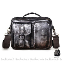 Sac Besace Vintege Marron Femme: Style Rétro Chic! - modèle Argenté / 22 x 9 x 28cm - Sac Roche ™