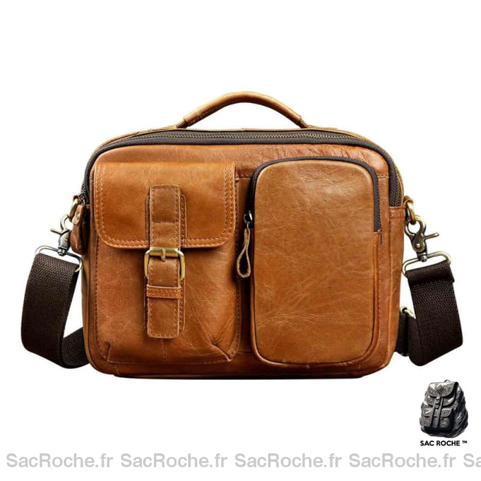 Sac Besace Vintege Marron Femme: Style Rétro Chic! Camel / 22 X 9 28Cm Femme