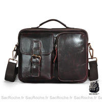 Sac Besace Vintege Marron Femme: Style Rétro Chic! - modèle Noir / 22 x 9 x 28cm - Sac Roche ™