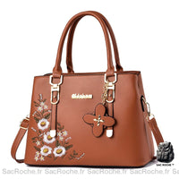 Sac brodé, modèle petit - modèle Marron - Sac Roche ™