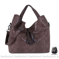 Sac Cabas Femme Cuir Noir - modèle Marron - Sac Roche ™
