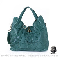 Sac Cabas Femme Cuir Noir Vert Bleu À Main