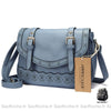 Sac Cartable Cuir Femme Bandoulière - Petit Taille Bleu Sac À Main Femme