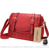 Sac Cartable Cuir Femme Bandoulière - Petit Taille Rouge Sac À Main Femme
